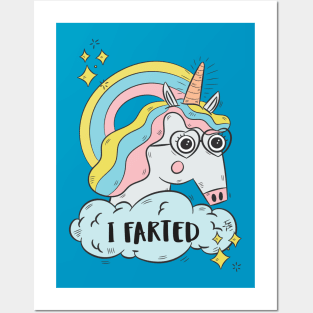 I Farted - Cute But Still - The Smell We All Smelt - Unicorn In Glasses Posters and Art